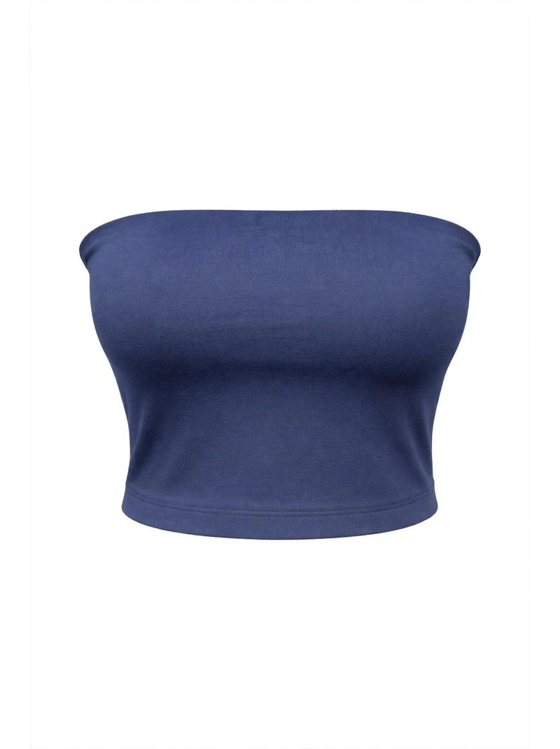 Blusa cropped bandeau sem alças mixray Azul-marinho - Kiabi