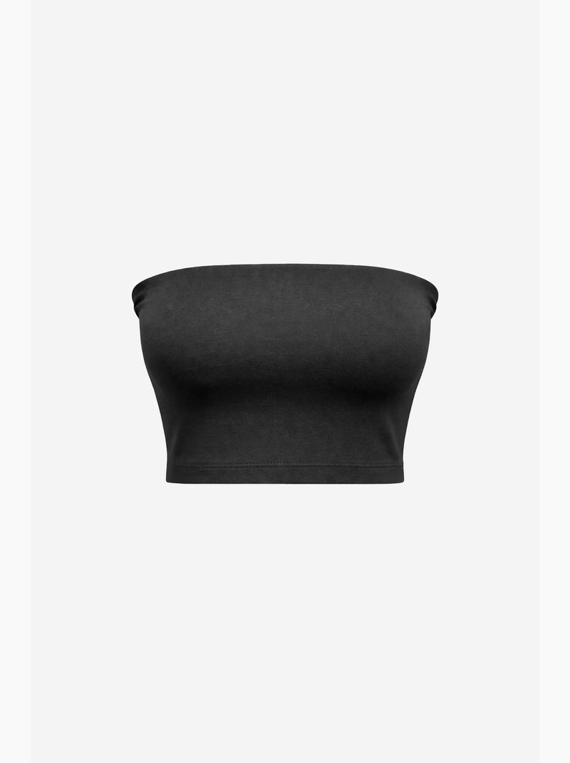 Blusa cropped bandeau sem alças mixray Preto - Kiabi