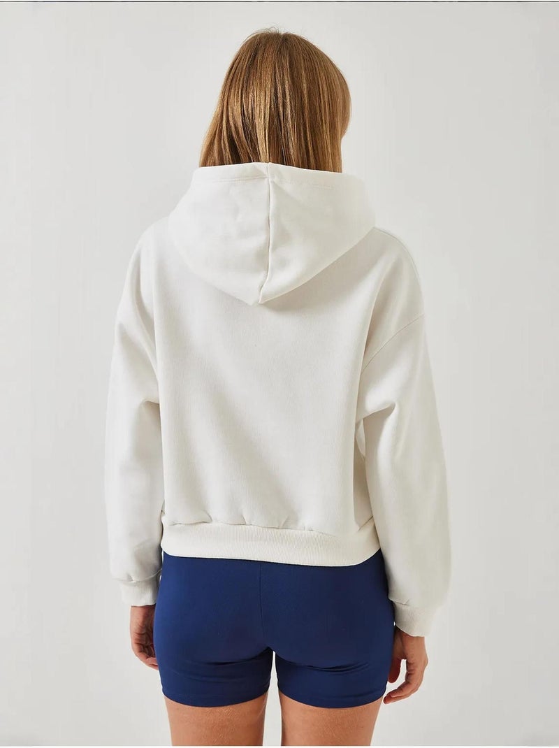 Blusa cropped de três fios escovada com fecho lateral lucci Branco - Kiabi