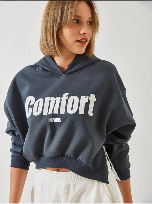 Blusa cropped de três fios escovada com fecho lateral lucci - Kiabi Blusa cropped de três fios escovada com fecho lateral lucci - Kiabi