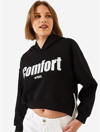Blusa cropped de três fios escovada com fecho lateral lucci