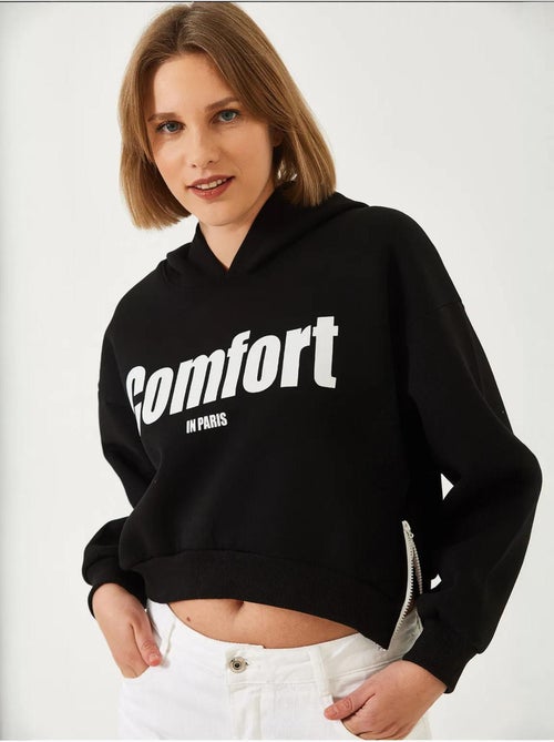 Blusa cropped de três fios escovada com fecho lateral lucci - Kiabi Blusa cropped de três fios escovada com fecho lateral lucci - Kiabi