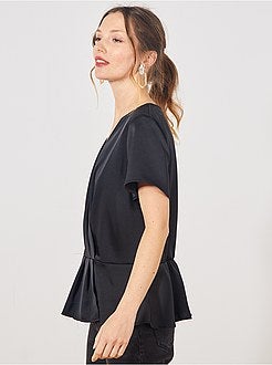 Blusa cruzada com aba - Kiabi