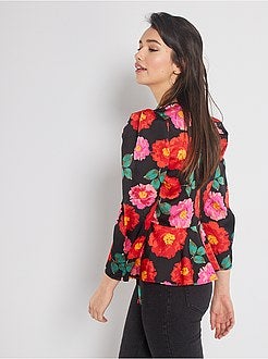 Blusa cruzada com manga balão - Kiabi