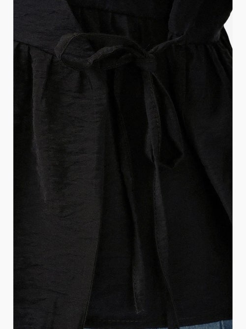 Blusa cruzada em crepe com decote em v e detalhe de laço bdart - Kiabi