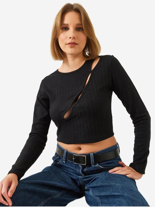 Blusa curta com decote frontal lucci - Kiabi Blusa curta com decote frontal lucci - Kiabi
