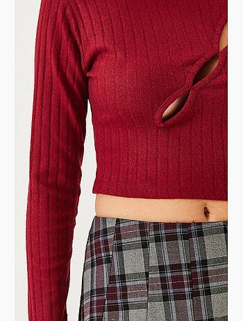 Blusa curta com decote frontal lucci