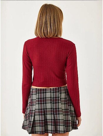 Blusa curta com decote frontal lucci
