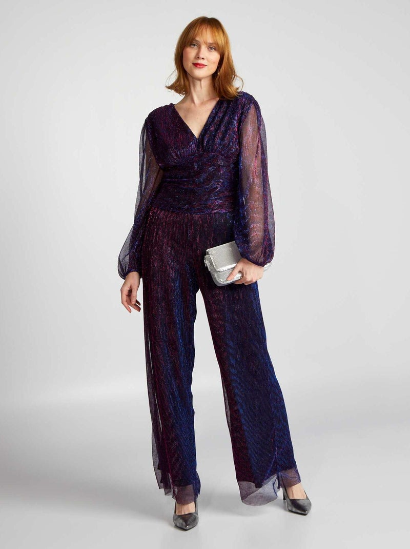 Blusa curta com fibras metalizadas VIOLETA - Kiabi