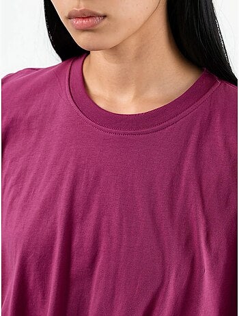 Blusa curta com gola redonda e elástico busem