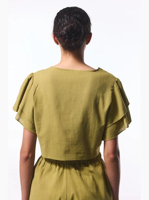 Blusa curta com laço penti - Kiabi