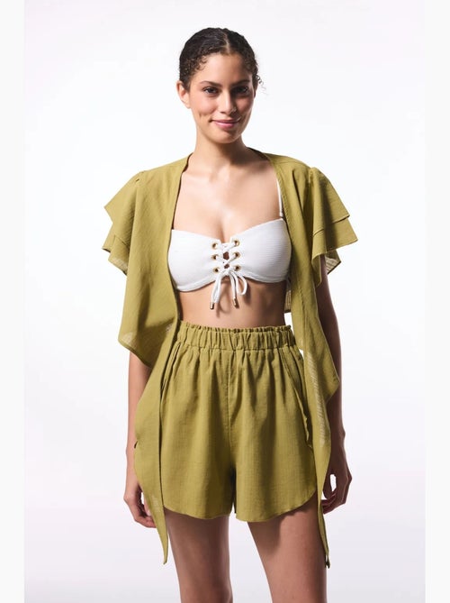 Blusa curta com laço penti - Kiabi
