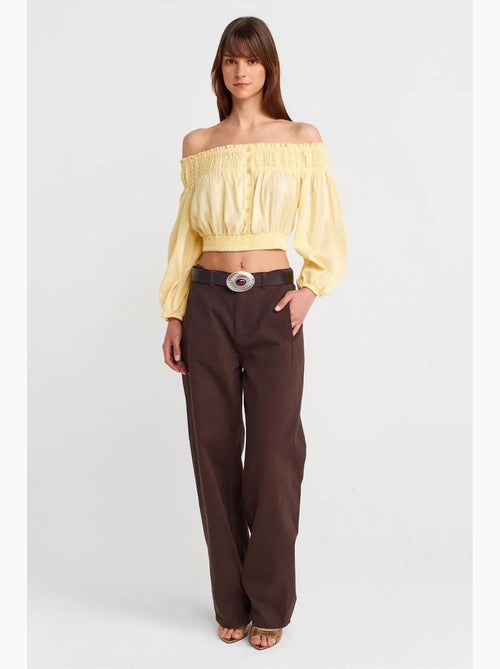 Blusa curta ombros descobertos dilvin - Kiabi