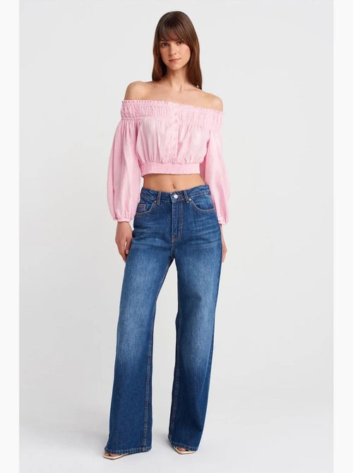 Blusa curta ombros descobertos dilvin - Kiabi