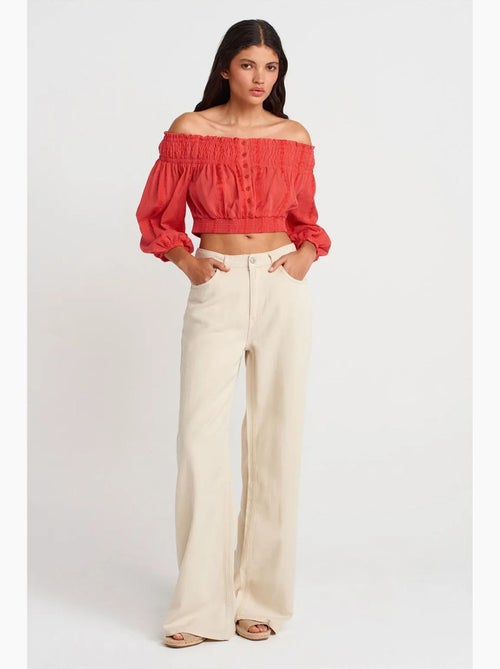 Blusa curta ombros descobertos dilvin - Kiabi