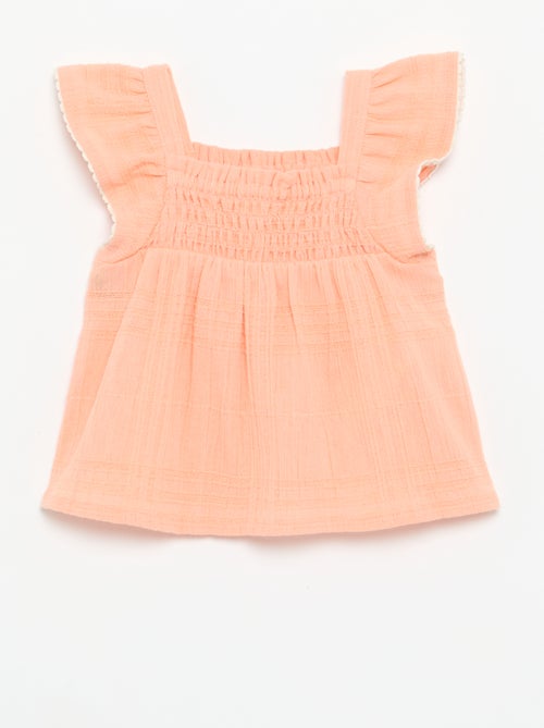 Blusa de alças em dobby - Kiabi Blusa de alças em dobby - Kiabi