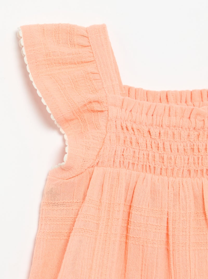 Blusa de alças em dobby Laranja - Kiabi