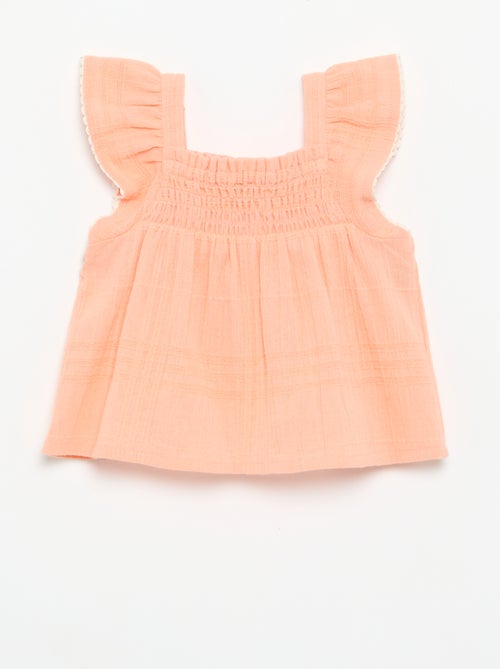 Blusa de alças em dobby - Kiabi Blusa de alças em dobby - Kiabi