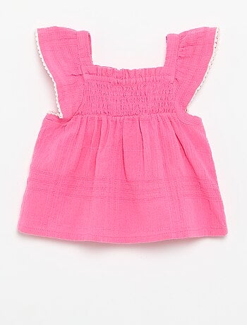 Blusa de alças em dobby