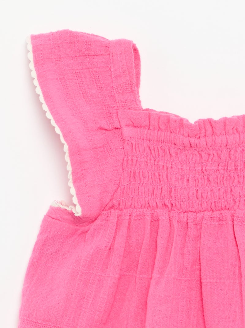 Blusa de alças em dobby Rosa - Kiabi
