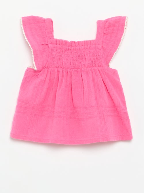 Blusa de alças em dobby - Kiabi Blusa de alças em dobby - Kiabi