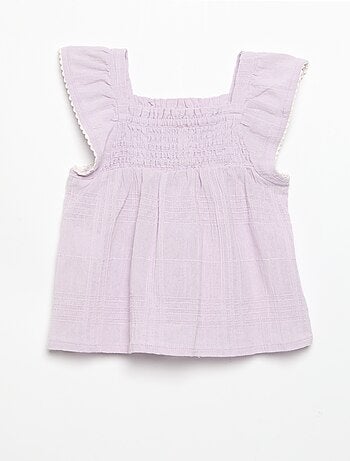 Blusa de alças em dobby