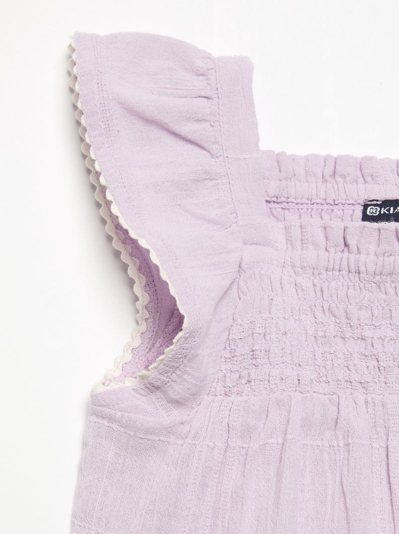 Blusa de alças em dobby Violeta - Kiabi