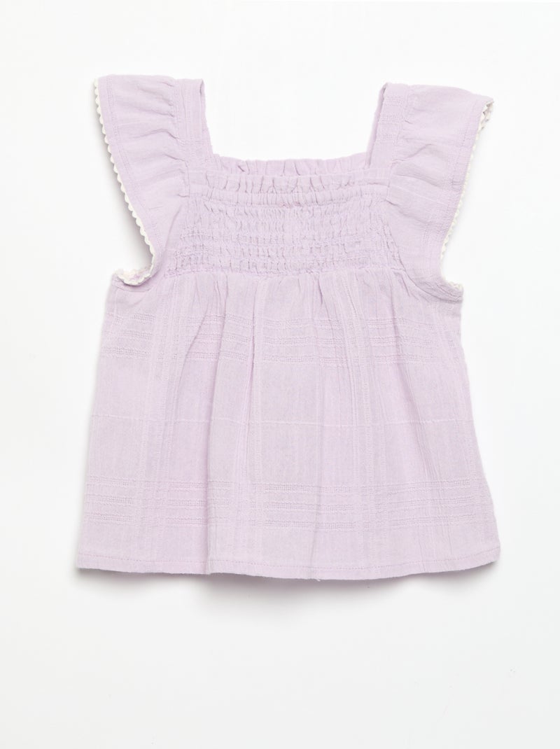 Blusa de alças em dobby Violeta - Kiabi