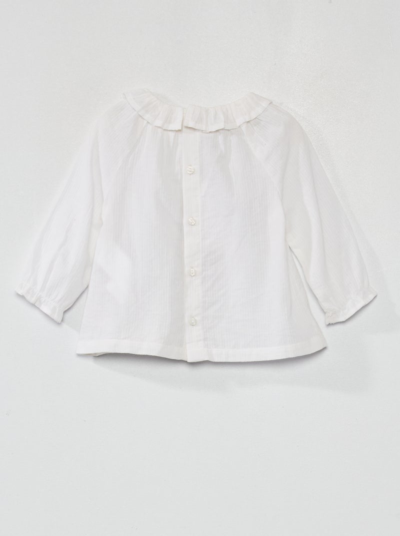 Blusa de algodão Branco - Kiabi