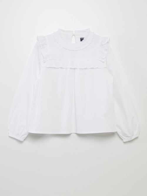 Blusa de algodão e ponto cheio - Kiabi