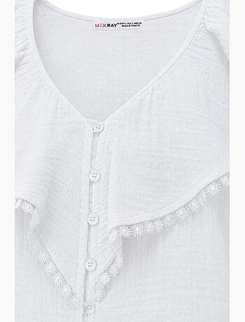 Blusa de algodão sem mangas com decote em v mixray
