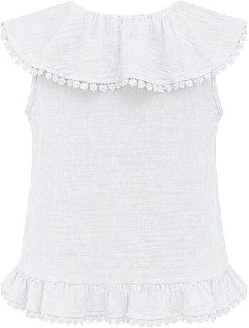Blusa de algodão sem mangas com decote em v mixray