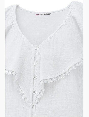Blusa de algodão sem mangas com decote em v mixray