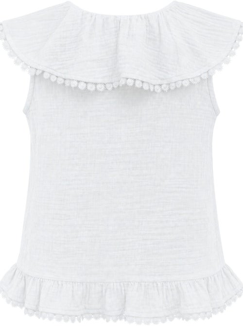 Blusa de algodão sem mangas com decote em v mixray - Kiabi Blusa de algodão sem mangas com decote em v mixray - Kiabi