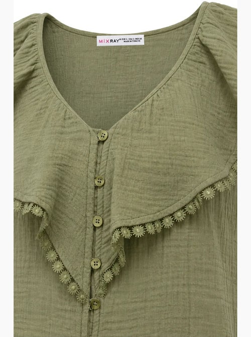 Blusa de algodão sem mangas com decote em v mixray - Kiabi Blusa de algodão sem mangas com decote em v mixray - Kiabi