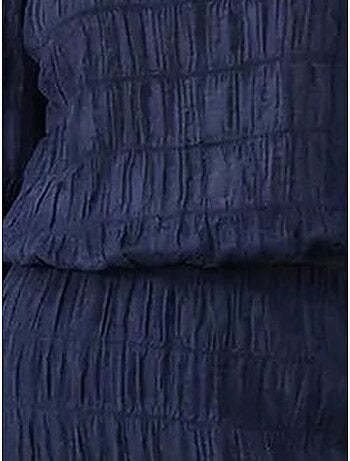 Blusa de algodão texturizado e conjunto com saia maxi lucci