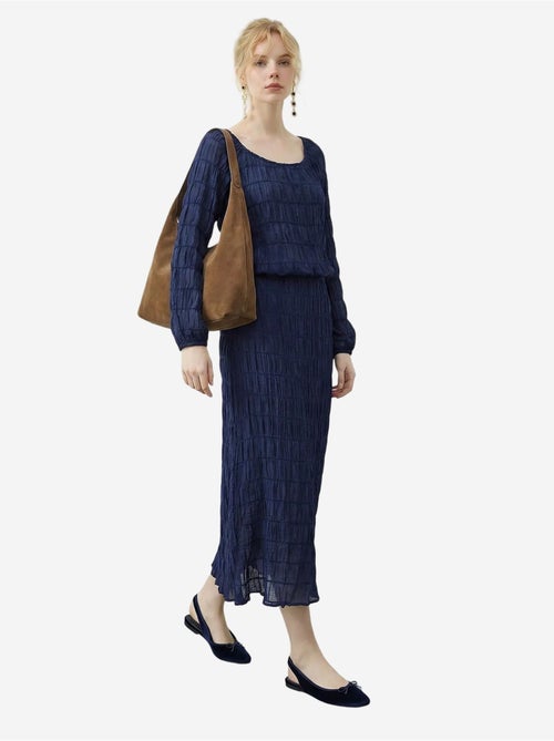 Blusa de algodão texturizado e conjunto com saia maxi lucci - Kiabi