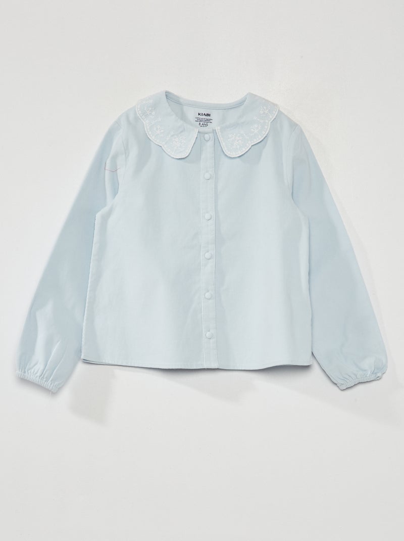 Blusa de bombazina AZUL - Kiabi