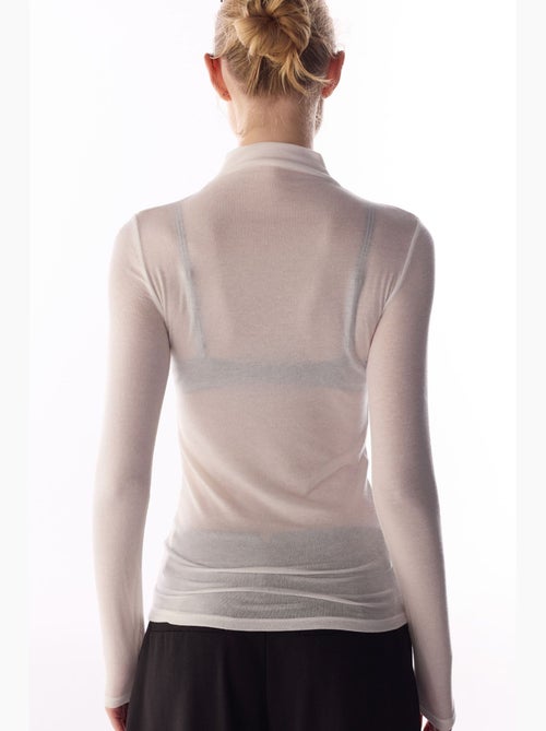 Blusa de caxemira com gola alta e manga comprida penti - Kiabi Blusa de caxemira com gola alta e manga comprida penti - Kiabi