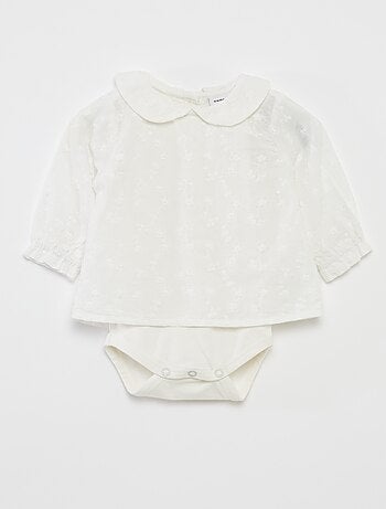 Blusa de cerimónia com body integrado