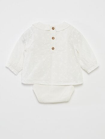 Blusa de cerimónia com body integrado
