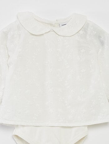 Blusa de cerimónia com body integrado