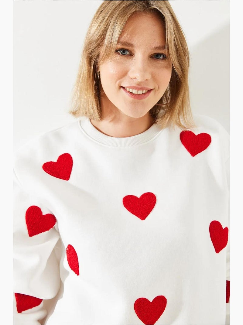 Blusa de coração bordada lucci Branco - Kiabi