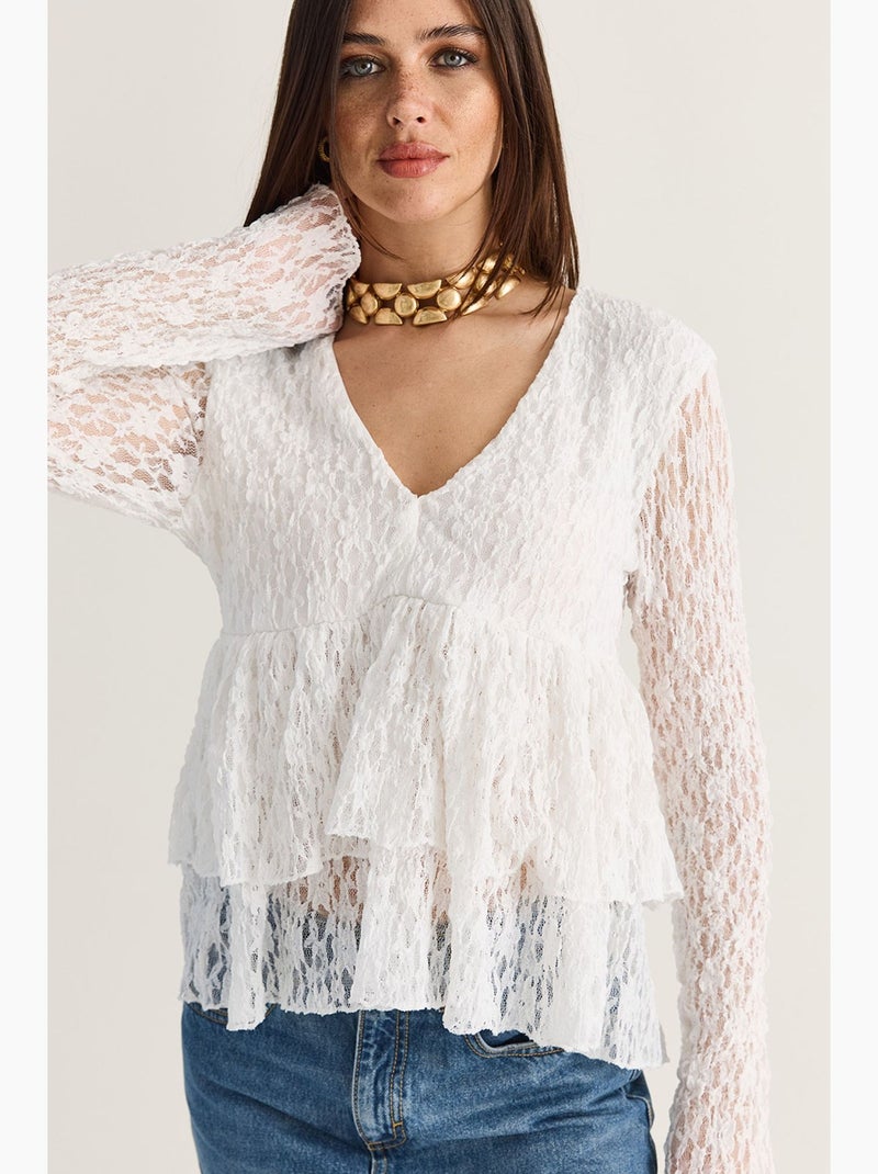 Blusa de corte direito lucci Branco - Kiabi