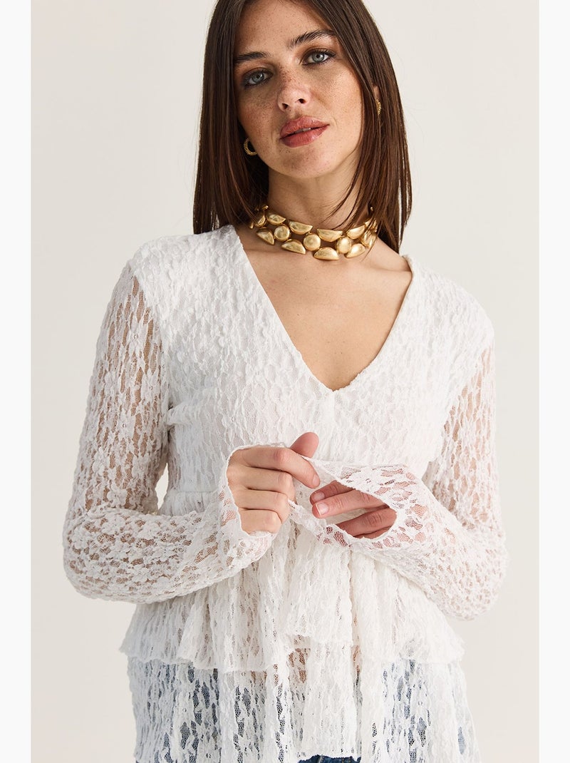 Blusa de corte direito lucci Branco - Kiabi