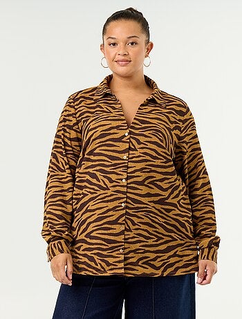 Blusa de crepe estampada