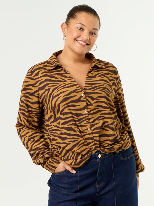 Blusa de crepe estampada - Kiabi Blusa de crepe estampada - Kiabi