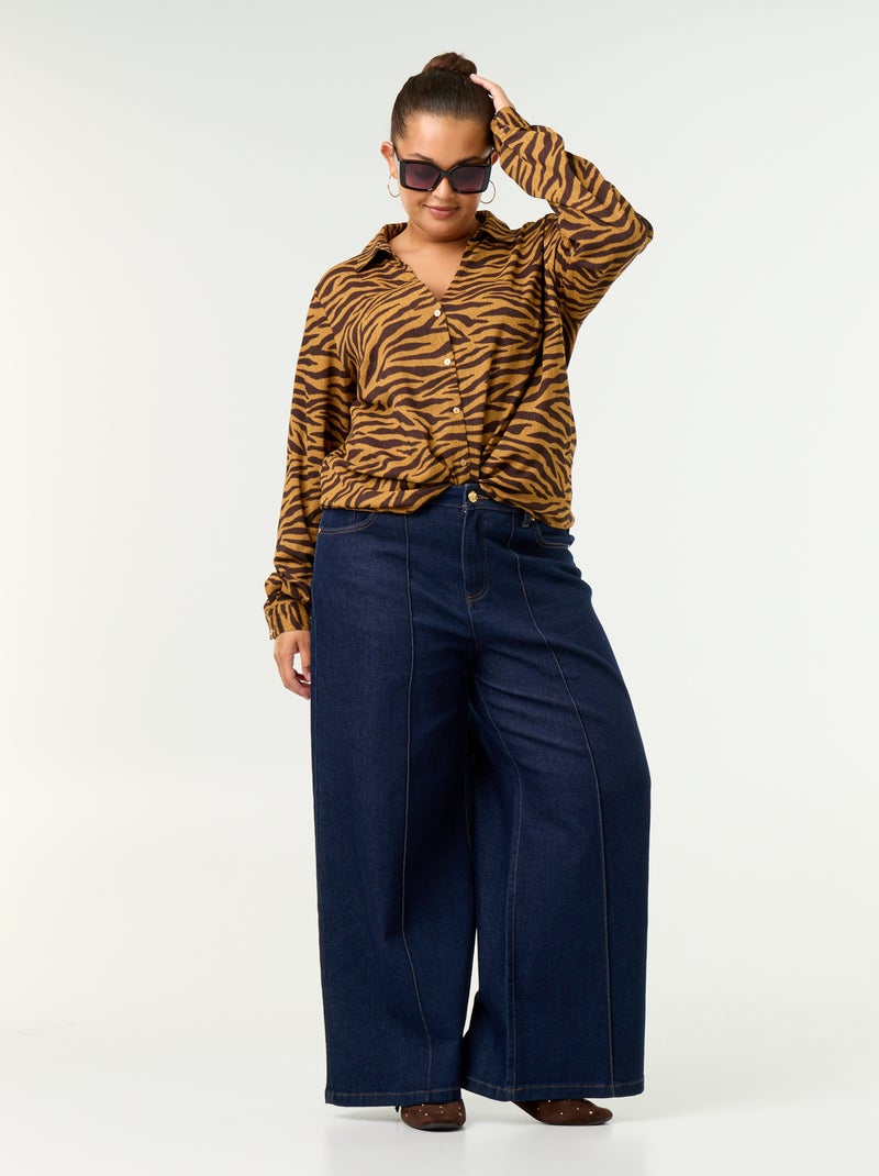 Blusa de crepe estampada Amarelo - Kiabi