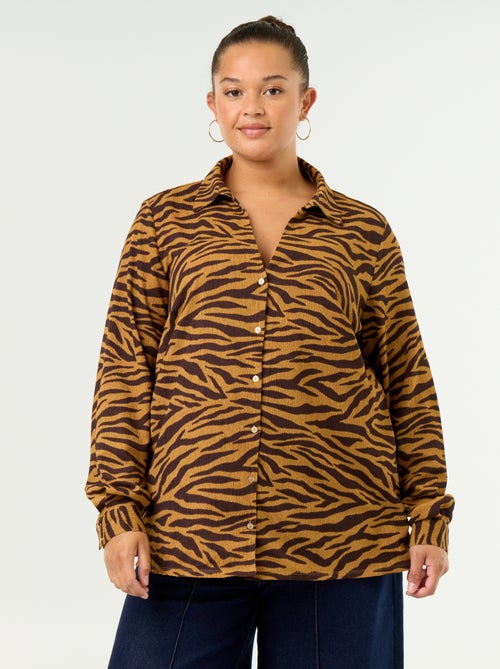Blusa de crepe estampada - Kiabi Blusa de crepe estampada - Kiabi