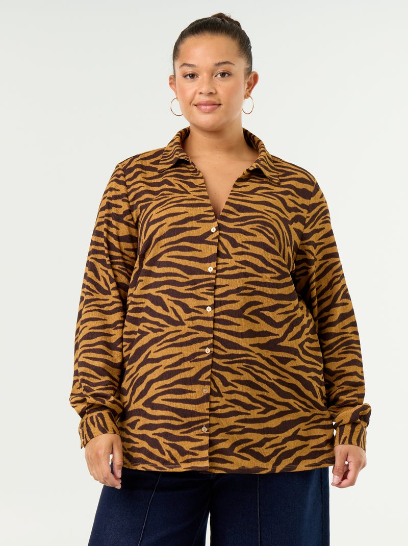 Blusa de crepe estampada Amarelo - Kiabi